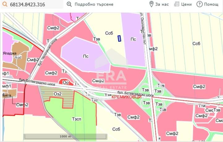 Парцел - 1795 кв. м. в зона с регулация по ОУП в близост до Ботевградско шосе и Северна тангента
