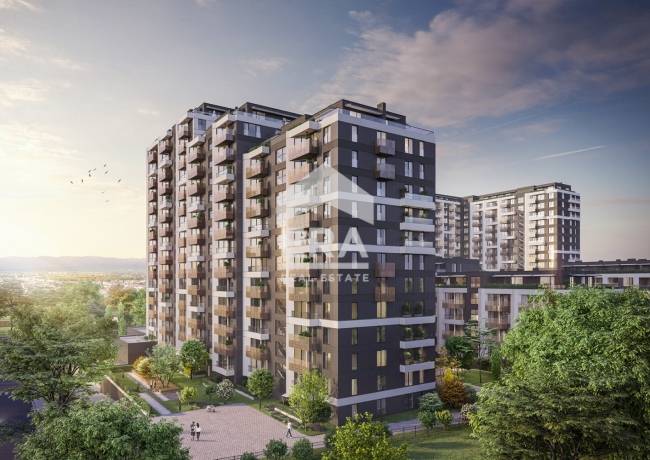С АКТ 15! Двустаен апартамент с ПАРКОМЯСТО В ЦЕНАТА в затворен комплекс Capitol Residence