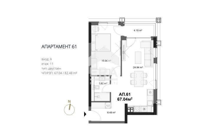 ERA Фамилия продава двустаен апартамент ново строителство в кв. Овча купел 1