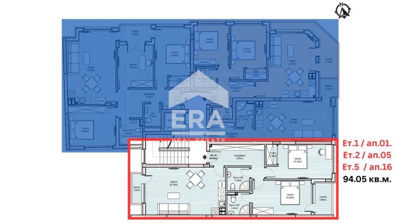 ERA Фамилия продава тристаен апартамент в ж.к. Зона Б-19