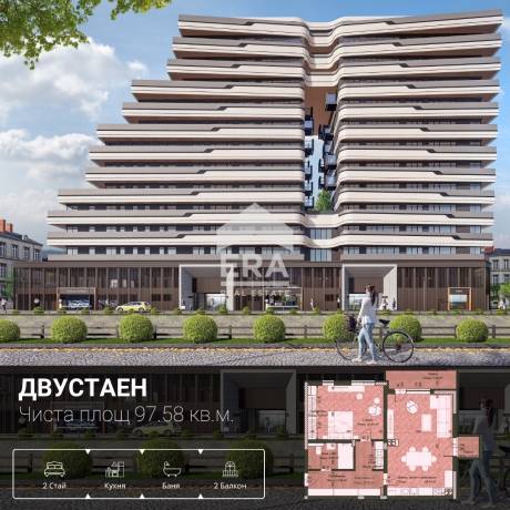 Двустаен апартамент в новострояща се сграда в идеалния център на гр. София