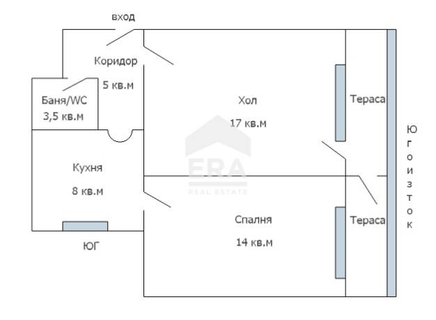 Двустаен, ексклузивен, югоизточен апартамент за продажба, с отделна кухня, в жк Владиславово, Варна, в близост до пощата