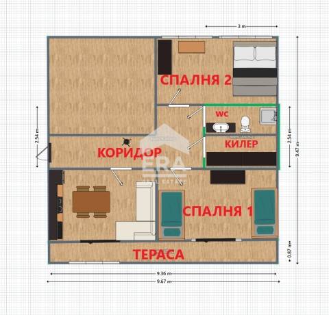 ЕРА МАКС Ямбол продава двустаен апартамент в идеалния център на града.