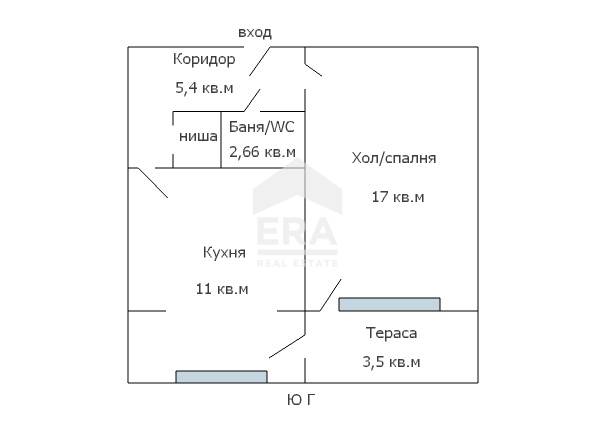 Южна необзаведена гарсониера за продажба, в кв. Трошево, в близост до Мол Варна
