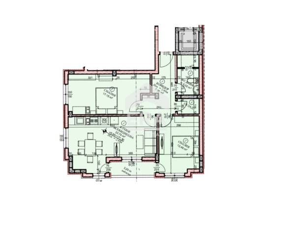 Тристаен апартамент в строеж в центъра на В. Търново