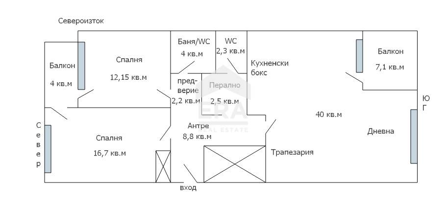 Тристаен апартамент за продажба в кв. Бриз, Варна