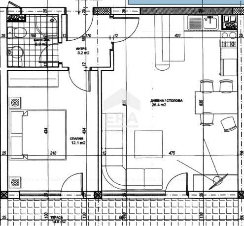 За продажба двустаен апартамент номер 43, в кв.Симеоново, гр. София!