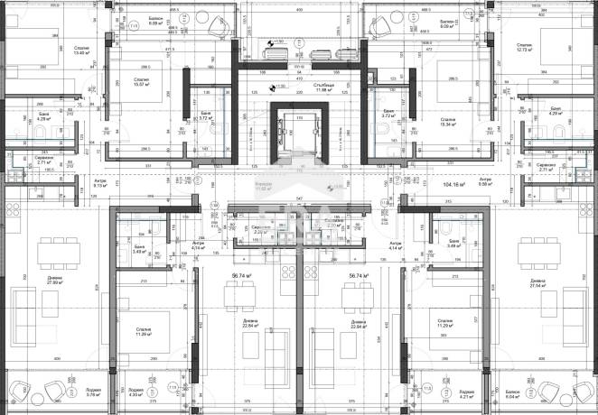 Двустаен апартамент с подземно паркомясто в комплекс K - Garden, к.к. Чайка, гр. Варна