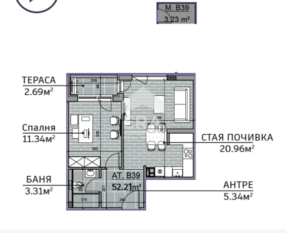 Двустаен апартамент за продажба в кв. Възраждане 2, Варна