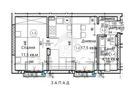 Двустаен апартамент за продажба в кв. Кайсиева градина, Варна