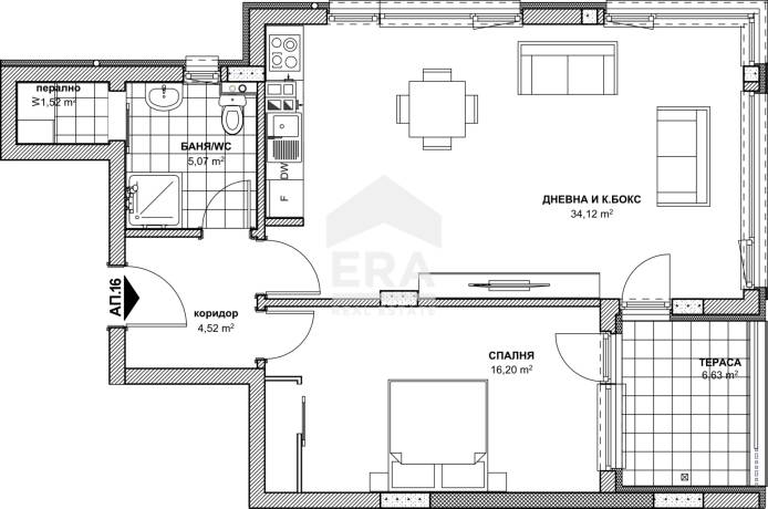 Central Residence Двустаен апартамент за продажба АКТ 14