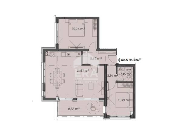 ERA Тера предлага за продажба тристаен апартамент в жилищен комплекс, в кв. Бистрица.