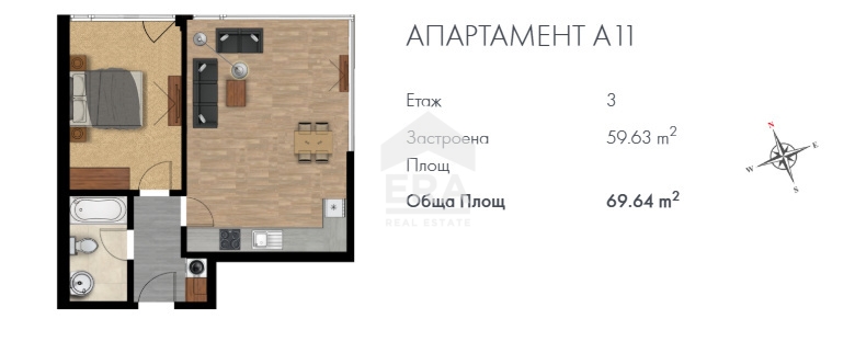 Двустаен апартамент за продажба в кв. Кръстова вада, София