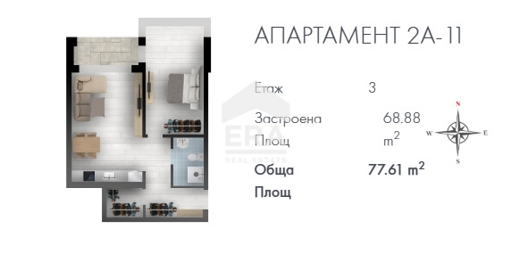 Двустаен апартамент за продажба в кв. Кръстова вада, София