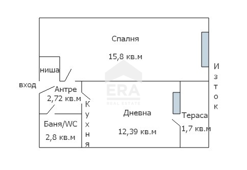 Двустаен апартамент за продажба в кв. Гранд мол Варна, Варна