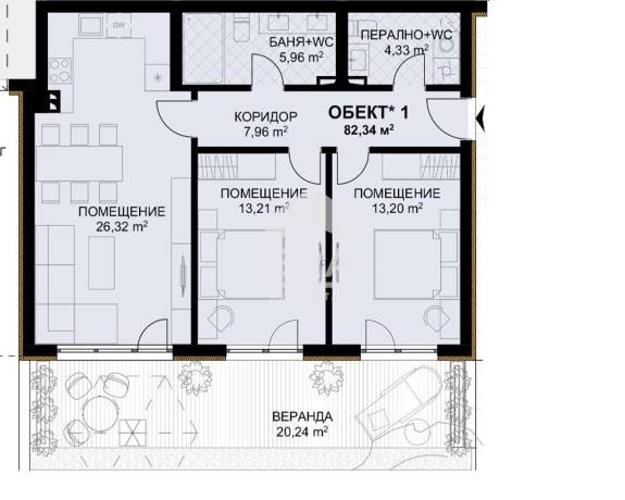 Тристаен апартамент за продажба в кв. Бриз, Варна
