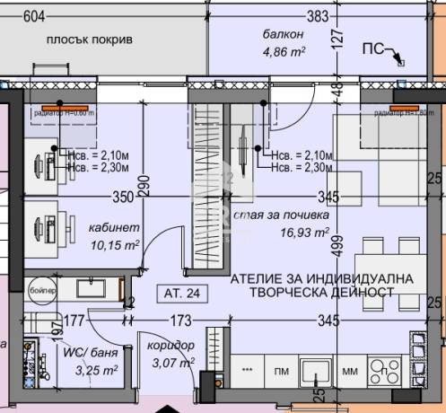 ЕРА Вива предлага двустайно ателие в затворен комплекс до ул. "Черковна", в близост до метростанция "Хаджи Димитър"