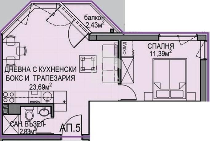 ЕРА Вива предлага компактен и бюджетен двустаен апартамент в ж.к. Обеля 2.