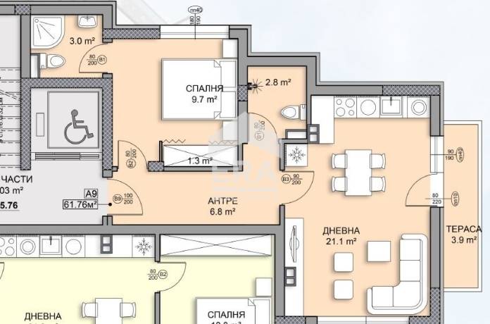 Двустаен апартамент за продажба в кв. Дървеница, София