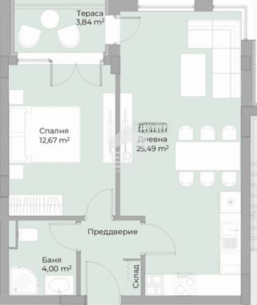 Двустаен апартамент за продажба в кв. Христо Смирненски, Пловдив